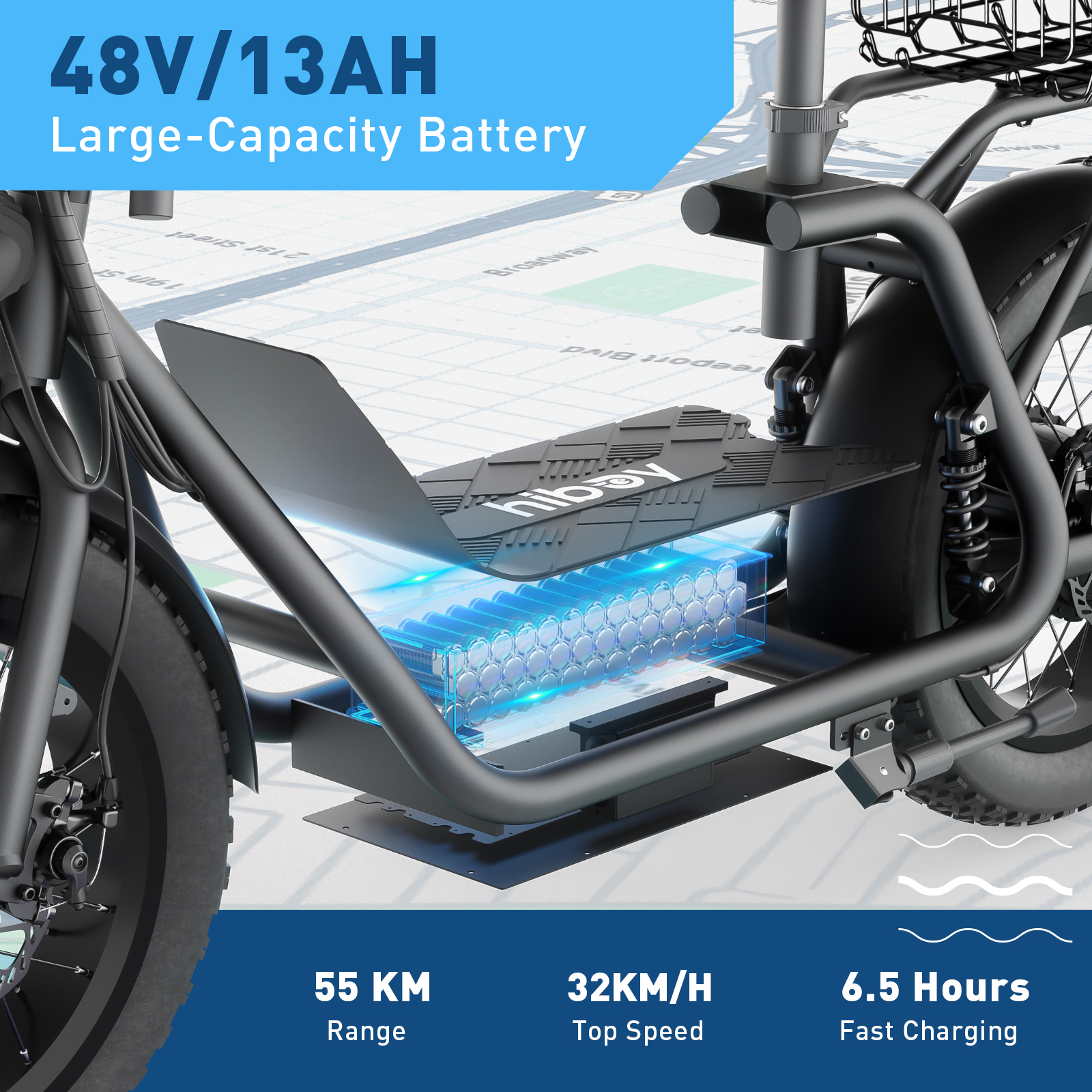 Hiboy U2 Pro 16" Fat Tire Electric Scooter with Seat