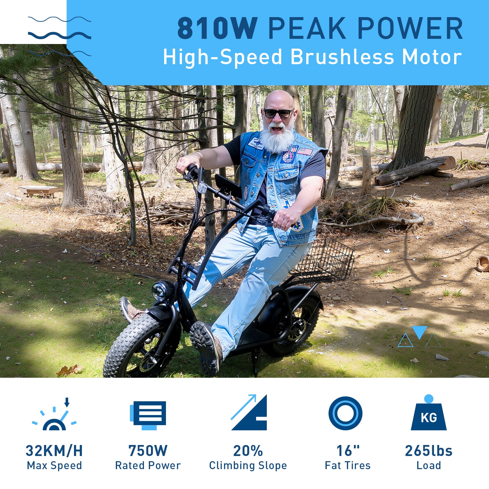 Hiboy U2 Pro 16" Fat Tire Electric Scooter with Seat