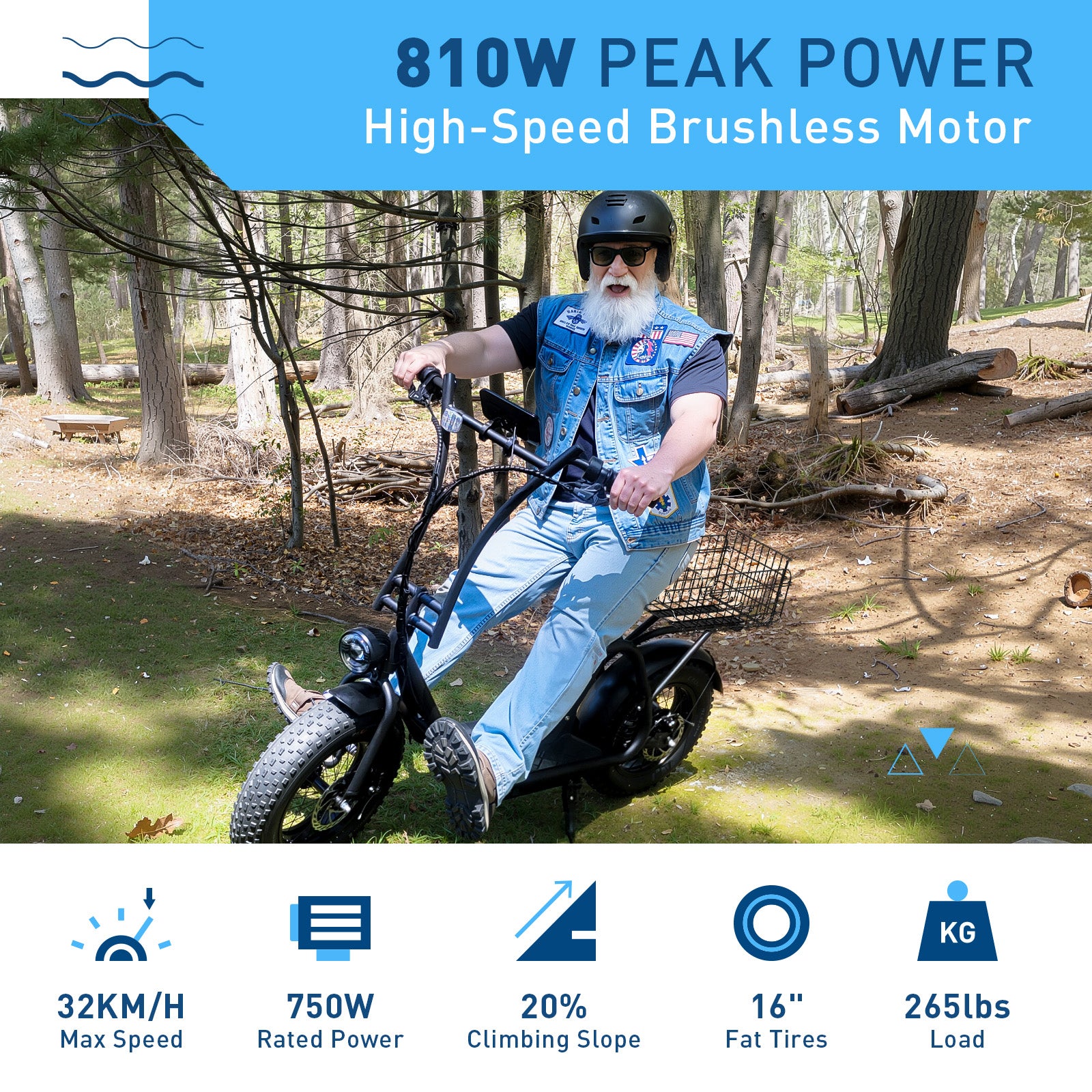 Hiboy U2 Pro 16" Fat Tire Electric Scooter with Seat