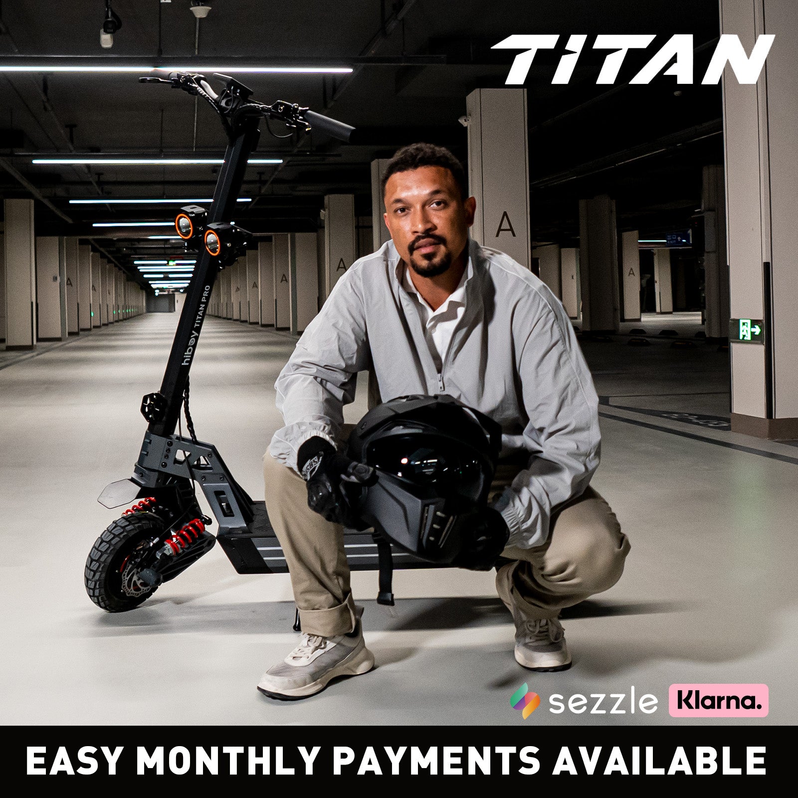 Rider using Hiboy Titan electric scooter for comfortable daily commuting