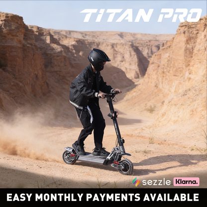 Rider using Hiboy Titan Pro electric scooter for off road adventure riding