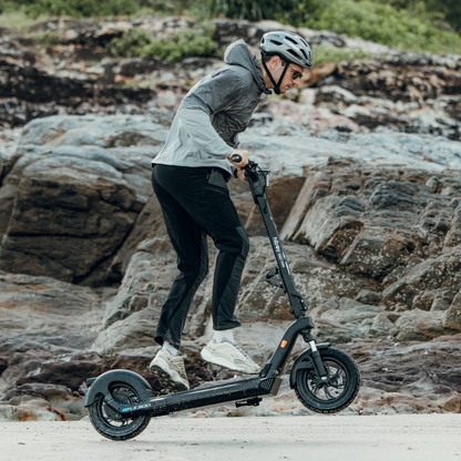 Rider using Hiboy X300 electric scooter for daily commuting